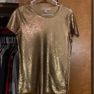 Gold sequence Short sleeve blouse